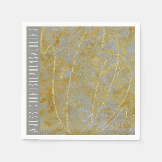 Guardanapo De Papel Linhagem de Prata Napkin Padrão de Casamento (Frente)