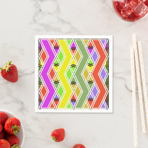 Guardanapo De Papel Linhas de Zigzag Coloridas Papel Nápoles