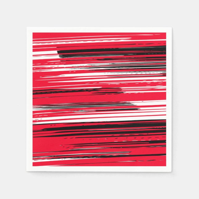 Guardanapo De Papel Linhas pintadas à mão - vermelho (Frente)