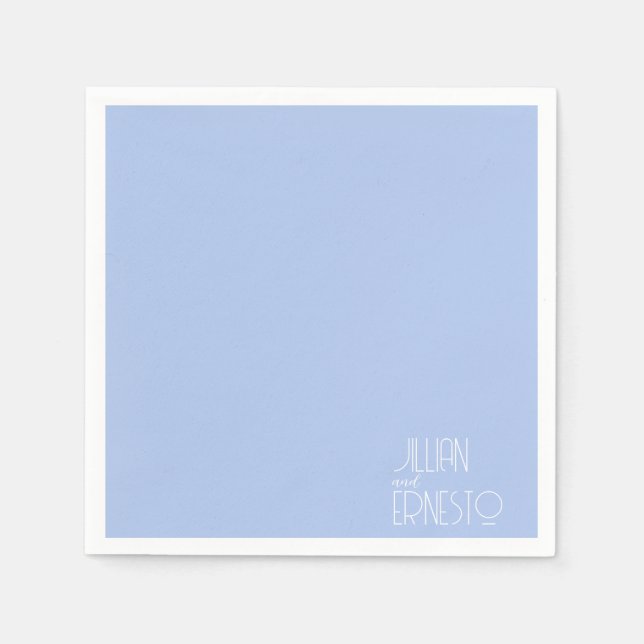 Guardanapo De Papel Lírio Azul Claro Sólido do Vale Personalizado (Frente)