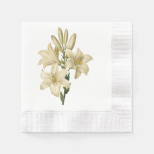 Guardanapo De Papel lírio branco (Lilium candidum) por Redouté