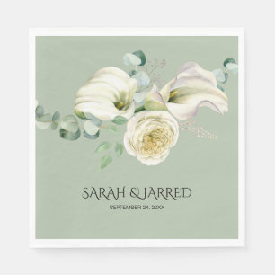 Guardanapo De Papel Lírios Calla Brancos de Aquarela