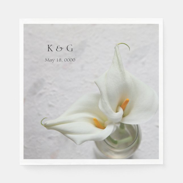 Guardanapo De Papel Lírios Calla em fundo texturizado (Frente)