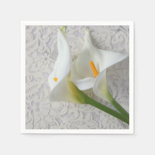 Guardanapo De Papel Lírios Calla em texturas brancas
