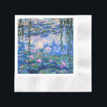 Guardanapo De Papel Lírios d'água, 1919, por Monet<br><div class="desc">Lírios d'água,  pintura famosa de Claude Monet,  em 1919,  com cores sólidas coordenadas em cores púrpura e azul Monet,  prontos para misturar e combinar.</div>