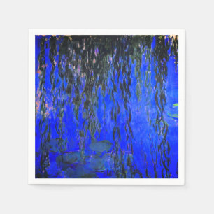 Guardanapo De Papel Lírios de água monet e ramificações de salgueiro