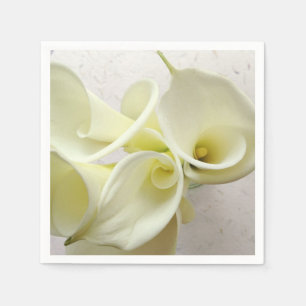 Guardanapo De Papel Lírios de calla brancos de cima de