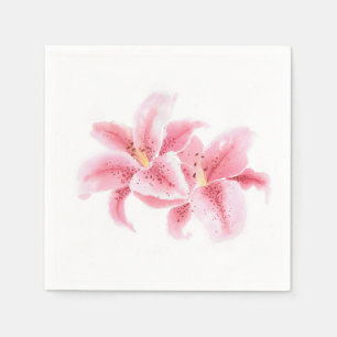 Guardanapo De Papel Lírios de Stargazer Rosa