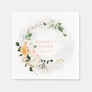 Guardanapo De Papel Lírios Magnólias Rosas Peônias em Aquarela Elegant