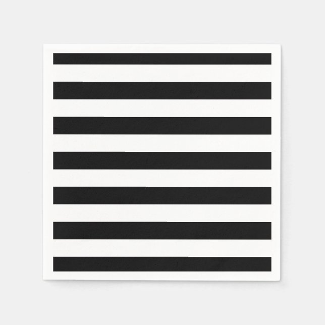 Guardanapo De Papel Listra Preta e Branca Elegante (Frente)