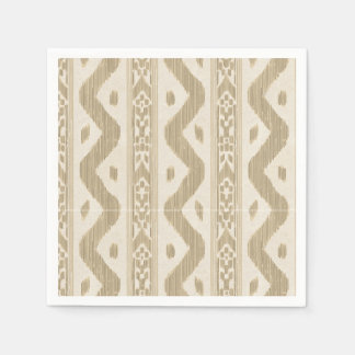 Guardanapo De Papel Listra Tan Ikat em Creme, Barra Silenciosa