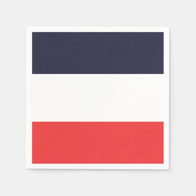 Guardanapo De Papel Listras Azuis Brancas e Vermelhas Festa Listrada (Frente)