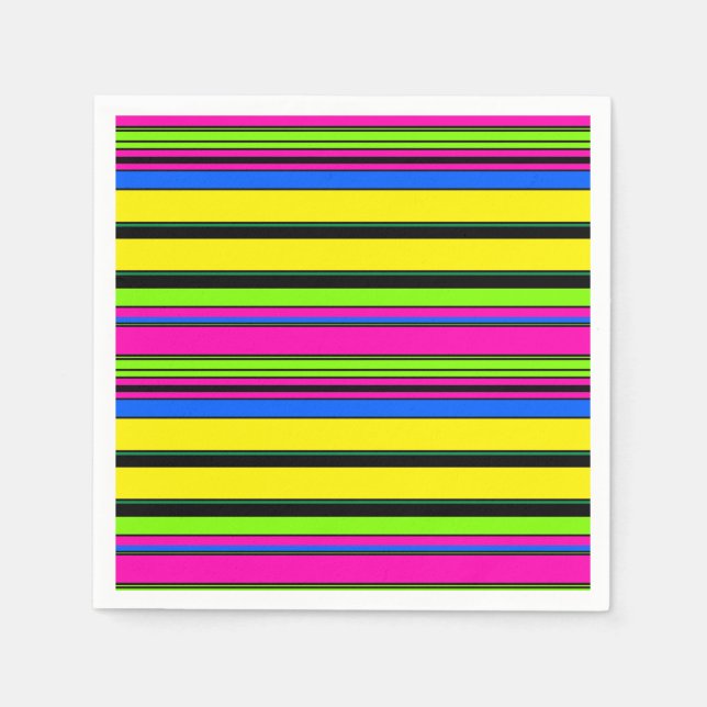 Guardanapo De Papel Listras brancas e coloridas (Frente)