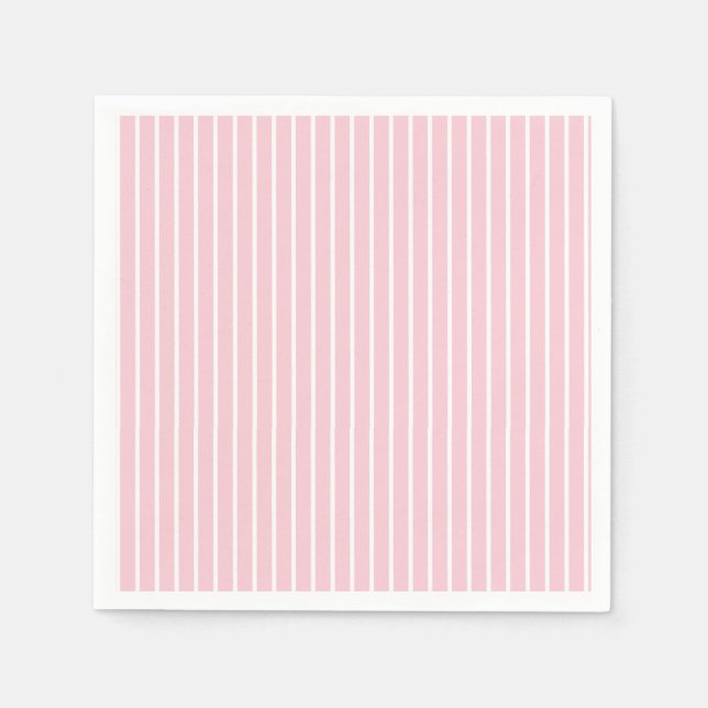 Guardanapo De Papel Listras Clássicas Branco - Rosa (Frente)