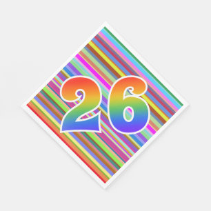 Guardanapo De Papel Listras coloridas + Teste padrão "26" do arco-ír