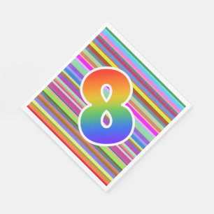 Guardanapo De Papel Listras coloridas + Teste padrão "8" do arco-íri