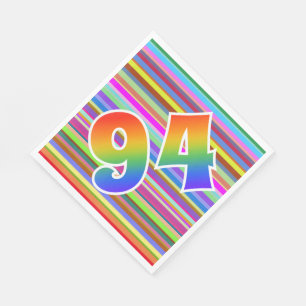Guardanapo De Papel Listras coloridas + Teste padrão "94" do arco-ír