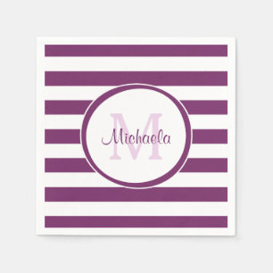 Guardanapo De Papel Listras conhecidas violetas simples de Bengal com