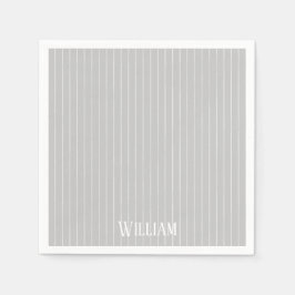 Guardanapo De Papel Listras de cinza personalizadas