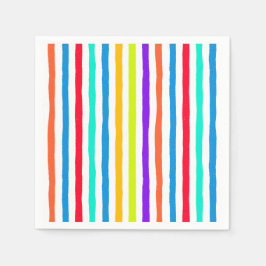 Guardanapo De Papel Listras desenhadas à mão em cores brilhantes de po