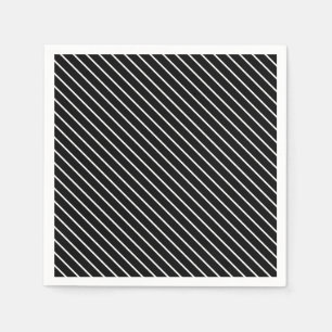 Guardanapo De Papel Listras diagonais - preto e branco