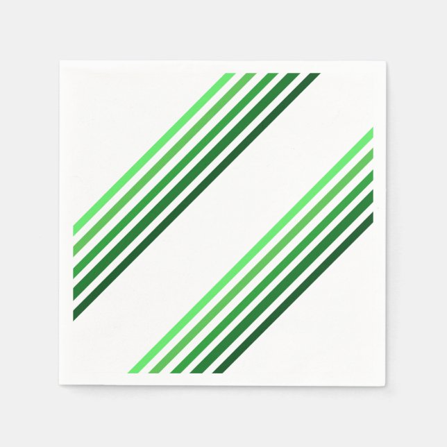 Guardanapo de Papel - Listras Diagonais Verdes (Frente)
