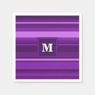Guardanapo De Papel Listras do roxo do monograma