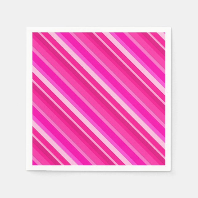 Guardanapo De Papel Listras doces em camadas - rosa e fuchsia (Frente)
