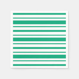Guardanapo De Papel Listras Elegantes de Verde Esmeralda e Branco