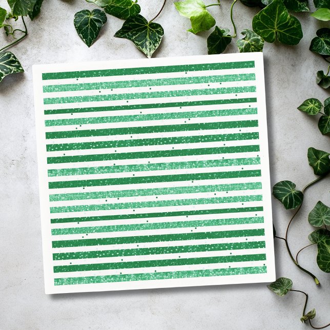 Guardanapo De Papel Listras Horizontais Brancas Verdes Naturais com Br (Criador carregado)