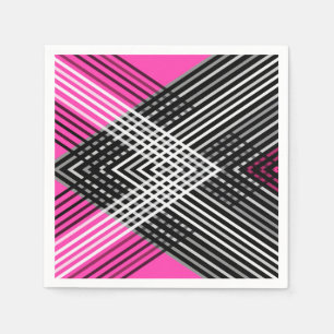 Guardanapo De Papel Listras interligadas, de cor branca e cinza, numa