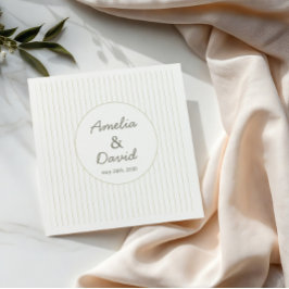 Guardanapo De Papel Listras Minimalistas Elegantes de Noiva Verde
