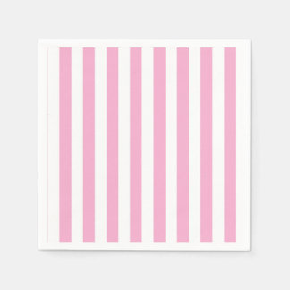 Guardanapo De Papel Listras modernas mínimas rosa e branco