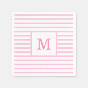 Guardanapo De Papel Listras personalizadas de rosa bebê e branco