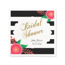 Listras Pretas e Brancas, Dourado | Chá de Noiva R