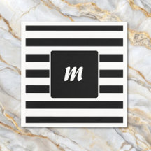 Listras Pretas e Brancas Monograma