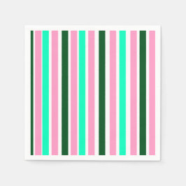 Guardanapo De Papel Listras rosa e verdes