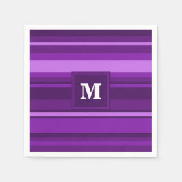 Guardanapo De Papel Listras roxas monograma