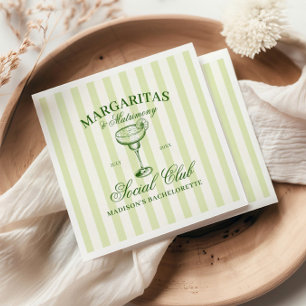 Guardanapo De Papel Listras Verdes Margaritas e Matrimônio