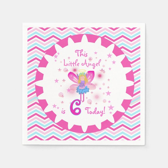 Guardanapo De Papel Little Angel 6 Birthday Paper Napkins (Frente)