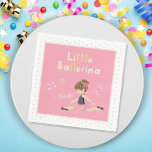 Guardanapo De Papel Little Ballerina Pink Ballet Girls Name Party<br><div class="desc">Add a cute custom touch to the birthday party of your little ballerina with this adorable paper napkin. Napkin has the text Little Ballerina, a ballet dancer, a pink rose, bow, and slippers, and the first name of your little girl. Paper napkin makes a great personalized addition to a baby...</div>