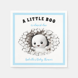 Guardanapo De Papel Little Boo Ghost Boy Chá de fraldas Blue Napkins