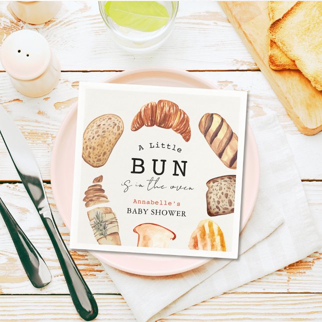 Guardanapo De Papel Little Bun in the Oven Bakery Pastries Baby Shower (Criador carregado)