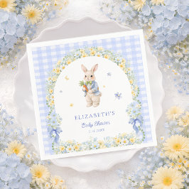 Guardanapo De Papel Little Bunny Gingham Boy Baby Shower