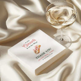 Guardanapo De Papel Little Cannoli Pink Bow Girl Italian Baby Shower