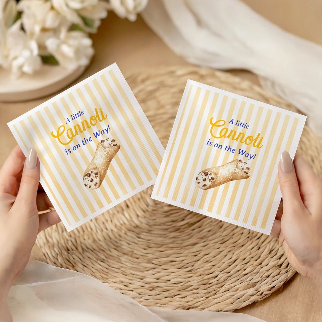 Guardanapo De Papel Little Cannoli Yellow Blue Italian Baby Shower (Criador carregado)