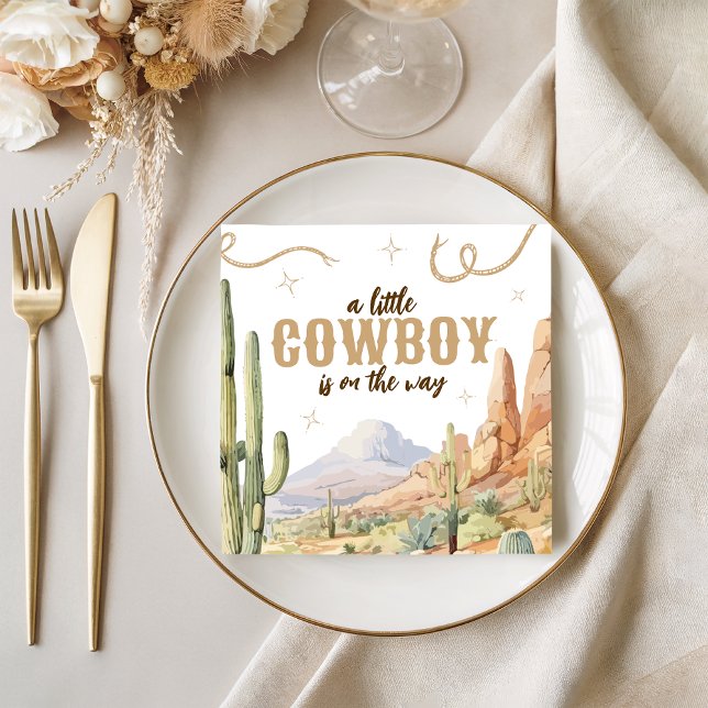 Guardanapo De Papel Little Cowboy Baby Shower Napkins (Criador carregado)