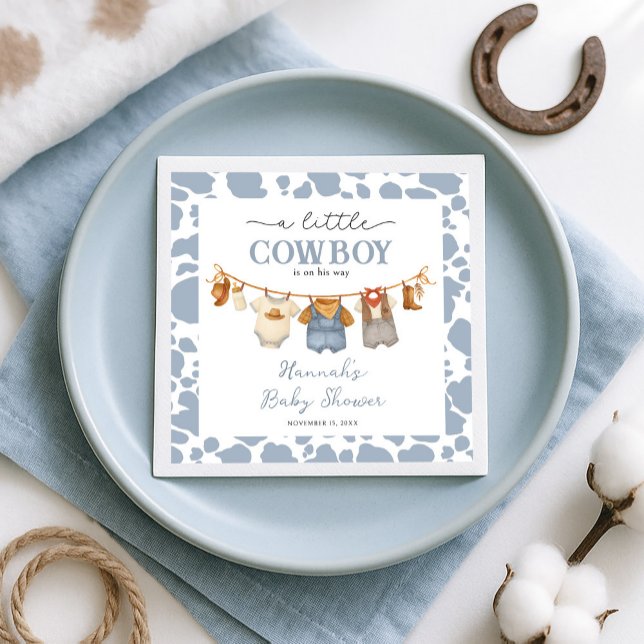 Guardanapo De Papel Little Cowboy Western Baby Shower (Criador carregado)