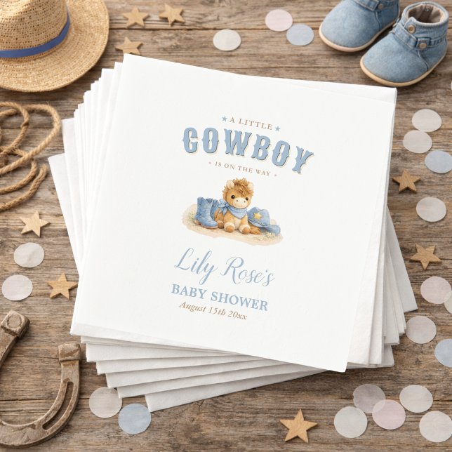 Guardanapo De Papel Little Cowboy Western Boy Baby Shower  (Criador carregado)