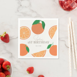 Guardanapo De Papel Little Cutie Modern Orange Birthday